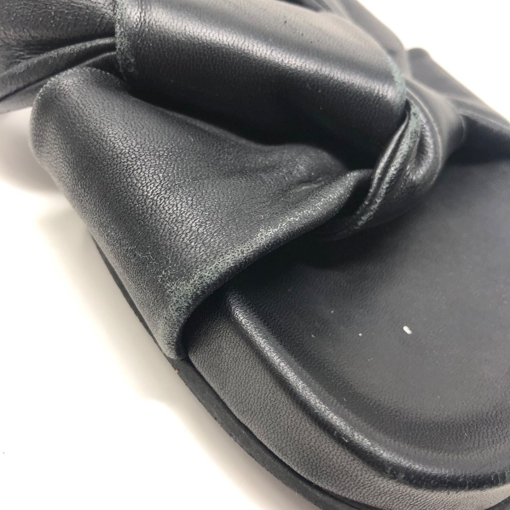 Jenni Kayne Leather Knot Sandal Womens 41 US 10.5 Black Chunky Romantic Boho - Picture 15 of 16